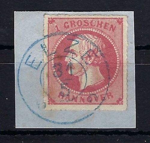 Hannover Mi 23y auf Luxus Briefstück mit blauem K2 Elze