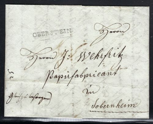 Preußen Vorphila 1821, handschriftl. Vermerk "GLEICH ZU BESORGEN"