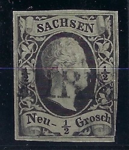 Sachsen Mi 3a mit L1 Pirna, seltene Entwertung