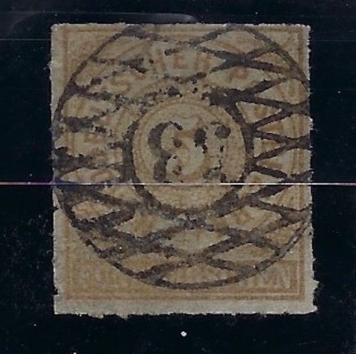 Sachsen Nachverwendung auf NDP Mi 6 , Gitterstempel 53 Meerane