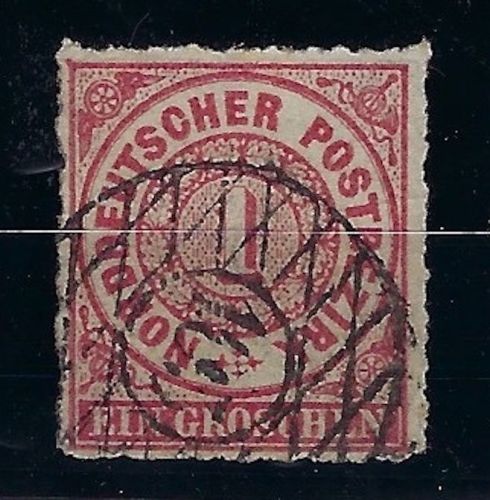 Sachsen Nachverwendung auf NDP Mi 4 , Gitterstempel 103 Schönhayda