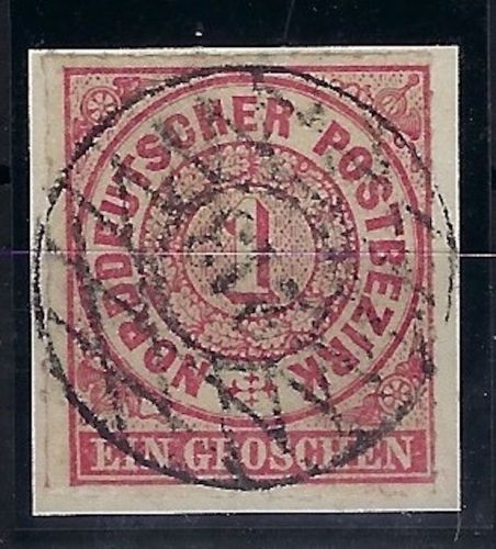 Sachsen Nachverwendung auf NDP Mi 4 , Gitterstempel 213 Siegmar