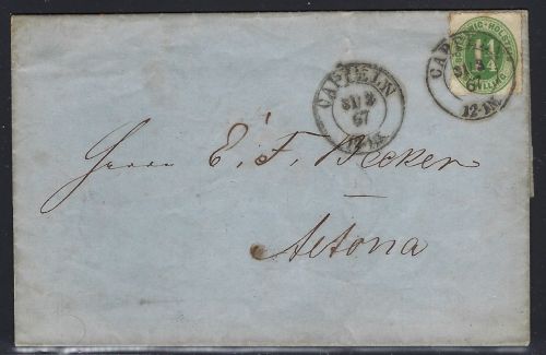 Schleswig-Holstein Mi 9 EF mit K2 Cappeln n. Altona