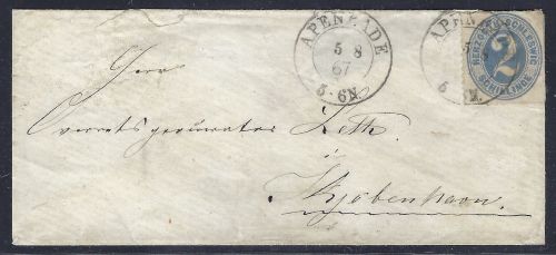 Schleswig-Holstein Mi 16 als EF mit K2 Apenrade n. Kjöbenhavn