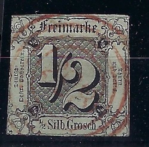 T. u. T. Mi 3a mit rotem Nummernst. 298 Schleiz, üblicher Schnitt