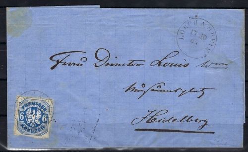 Thurn und Taxis Nachverwendung auf Prreußen Mi 25a