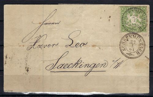 Württemberg Mi 13 EF mit K3 Schönmünzach ü. Stuttgart n. Saeckingen