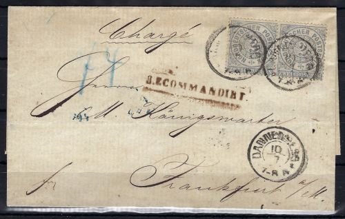 NDP Mi 17 Paar MeF, K2 Dannenberg n. Frankfurt a.M., L1 Racommandirt