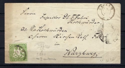Württemberg Mi 8 EF befördert von Nagold nach Würzburg, ME 400€