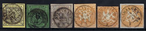 Württemberg Mi 2, 3, 4, 7, 12, 17y je ideal gest., ME 218€