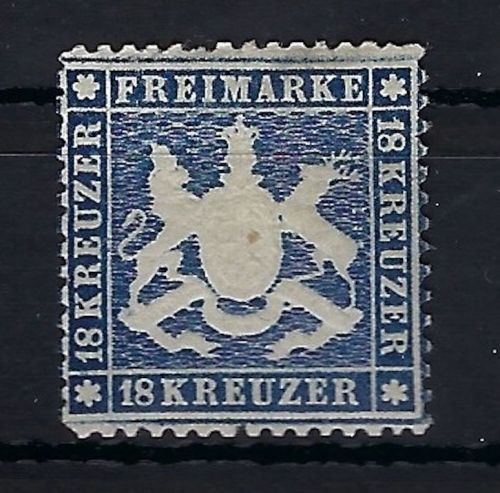 Württemberg Mi 20y* mit Falz+Gummi, sign. in guter Qualität, ME 3.800€