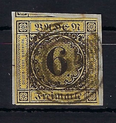 Baden Mi 7 Briefstück mit Ringstempel 164 "Wand. Eisenbahn Bureaux"