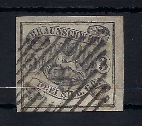 Braunschweig Mi 8a° Luxus, voll - breitrandig Nr.-St. 8
