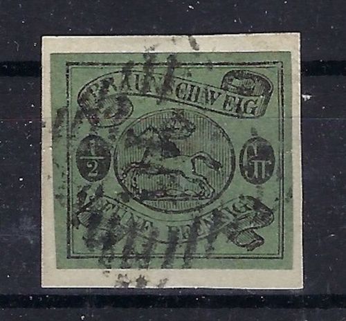 Braunschweig Mi 10 A Briefstück Luxus, voll-breitrandig mit Nr.-St. 10