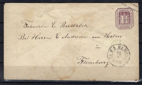 Hamburg GA-U 2a mit K1 St. P.A. Hamburg n. Flensburg + St. P. A. 16/8