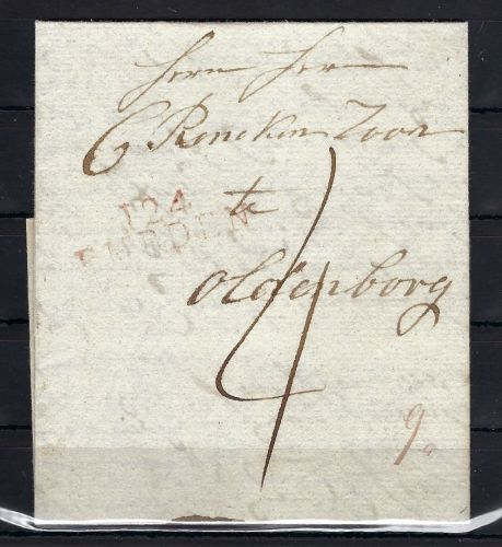 Hannover Vorphilabrief mit rotem L2 124 Embden nach Oldenborg