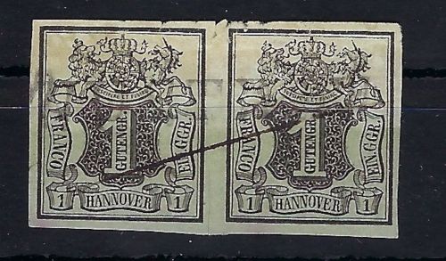 Hannover Mi 2a° waag. Paar mit L1 Bockenem und Federstrich
