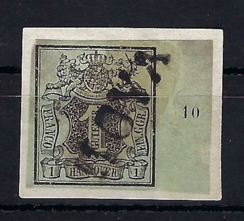 Hannover Mi 2 ° Randstück mit RZ 10 und L1 Hoya, Briefstück