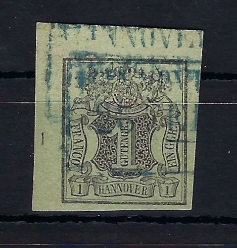 Hannover Mi 2° Eckrand OL mit RZ 1 und blauem Ra3 Hannover