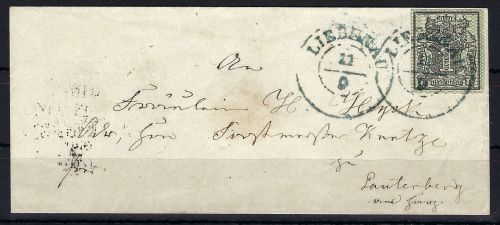 Hannover Mi 9 Vollrand EF mit K2 Leibenau und L3 Minden 12 9 IV Berlin