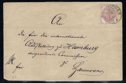 Hannover Mi 13a vollrandig, EF Hannover Ortsbrief