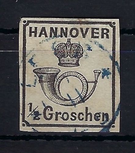 Hannover Mi 17y ° vollrandig mit blauem K1 Leer
