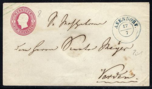 Hannover GA-U 1 gr. mit blauem K2 Asendorf nach Verden