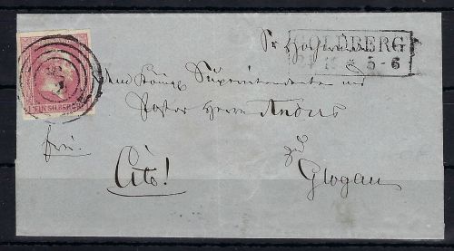 Preußen Mi 10a vollrandig als EF mit seltener Nr.-St. 509+Ra3 Goldberg