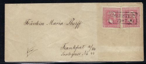 Preußen Mi 10 MeF mit Ra2 Oberstein nach Frankfurt am Main