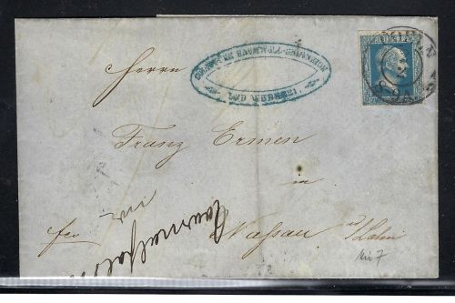 Preußen Mi 7 (ohne WZ) vollrandig als EF aus Coeln