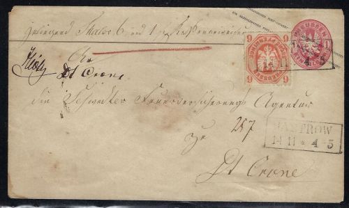 Preußen GA +Mi 15 Wertbrief, Jastrow n. Deutsch Crone Westpreußen