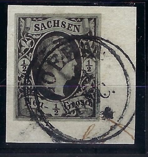 Sachsen Mi 3a vollrandig, Briefst., sauber K1 Löbau, gep. Rismondo BPP