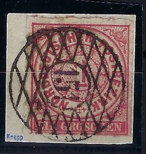 Sachsen Nachverwendung auf NDP Mi 4 , Gitterst. 151 Oberlugwitz