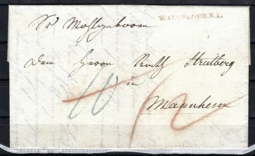 Thurn und Taxis Vorphila mit L1 Walmerode n. Mannheim, austaxiert