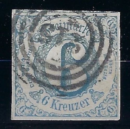 Thurn und Taxis Mi 33 I A breitrandig mit Nummernst. 215 Wiesbaden