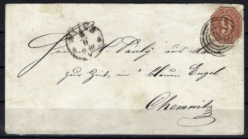 Thurn und Taxis GA mit Nr.-St. 134 Mainz n. Chemnitz