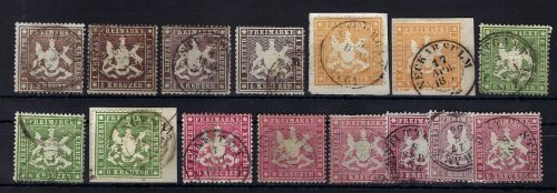 Württemberg Mi 16 - 19 x/y ° teils mehrfach, ME 3.824€