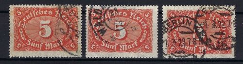 DR Mi 194 a, b, c je gestempelt (b und c gep. Infla Berlin) ME 127,50€