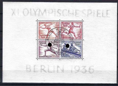 DR Block 6 mit seltenem ESSt Berlin K.d.F. Stadt 1.8.36 + orig. Gummi