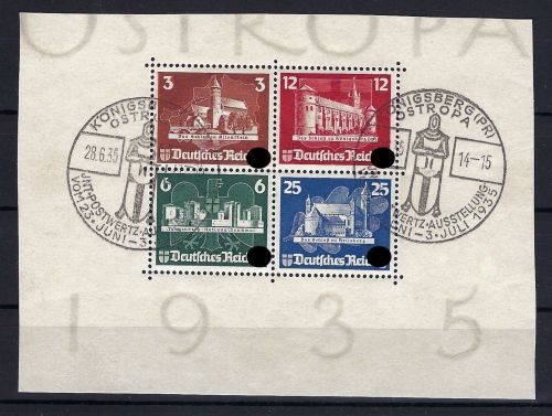 DR Ostropa 1935, Herzstück Block 3 (Mi 576-579) mit SoSt, einwandfrei