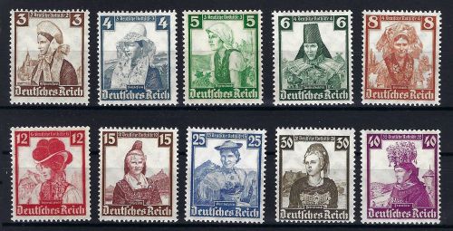 DR Trachten, Mi 588-597 **, Mi 597 gep. Schlegel BPP, ME 200€