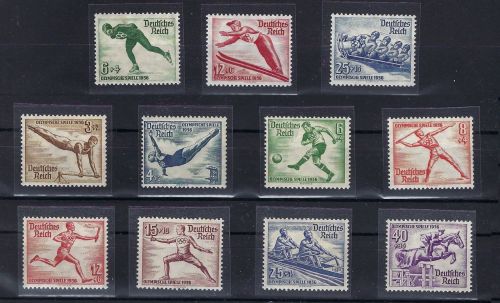 DR Olympia 1936, Mi 600-602 **, 609-616 ** einwandfrei, ME 205€