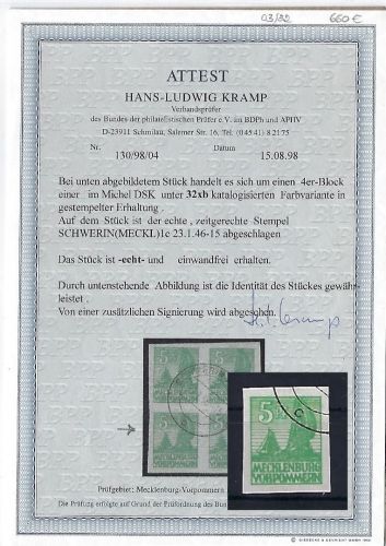 Meck. Vorpommern, Mi 32xb°, ursprünglich aus VB, FA Kramp BPP, ME 800€