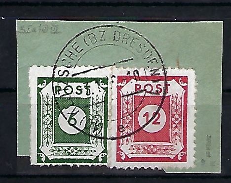 Ost Sachsen, Mi 43 DIIIa+46 DIIIa, Briefstück, gep. Ströh BPP, ME 155€
