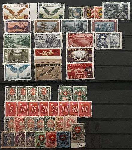 Schweiz 20er-30er Jahre, saubere Zusammenstellung **/°, ME ca. 400€