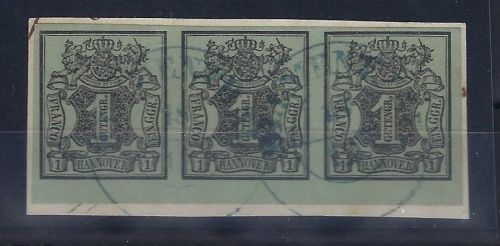 P) Hannover Mi 2b UR, waag. 3er-Str. Briefstück, FFA Jäschke-L. BPP