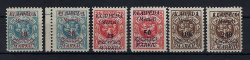 Memel Mi 135 - 139 **/* (Mi 140 * Rest **), ME 170€