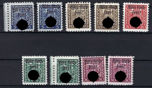 Sudetenland/Mährisch Ostrau Lot aus Mi 1-5 * (mit Gummi) meist doppelt
