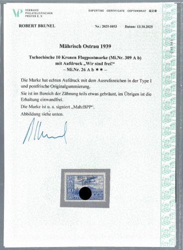 Sudetenland / Mährisch Ostrau Mi 26 Ab ** mit Expertise Brunel VP