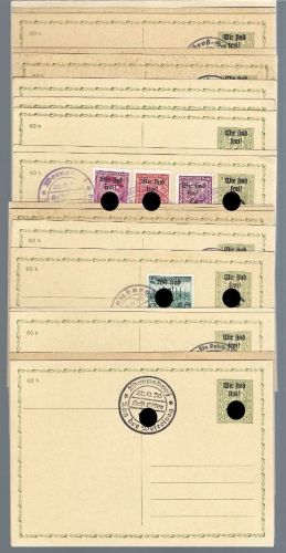Sudetenland/Rumburg Sammlung Ganzsachen mit versch. Befreiungsstempel